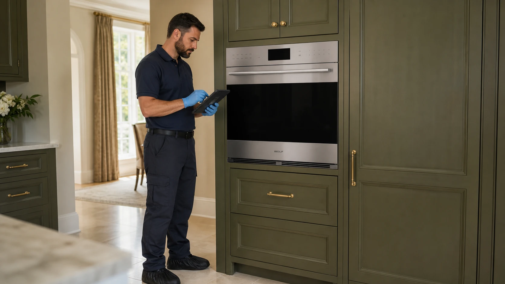 Built-in wall oven diagnostic visit in the service area