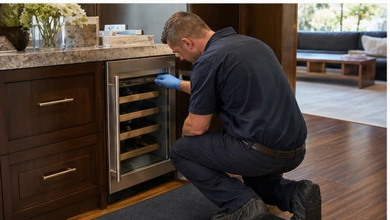 Built-in wine cooler diagnostic visit in the service area